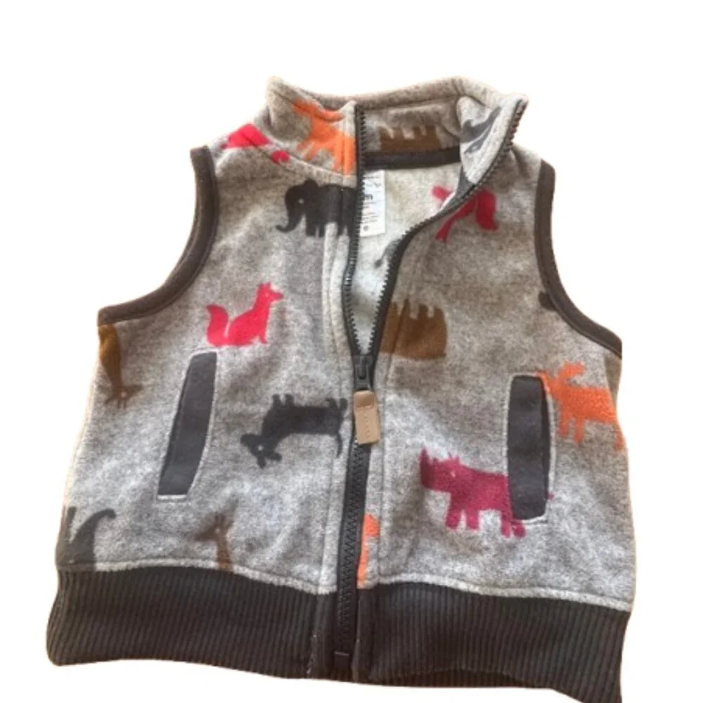 Carter's Size 3 months boys button-down shirt and vest